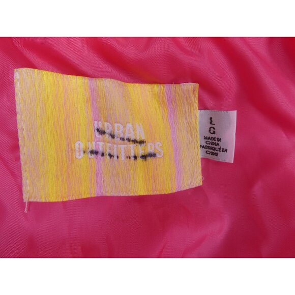 Urban Outfitters Women's Duckie Faux Shearling Collar Puffer Pink Jacket Size LG - Picture 6 of 8